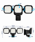 Angle view of Motion Sensor Flood Lights for Outdoor, 270° Hardwired Security Light,2Pack showing adjustable heads.