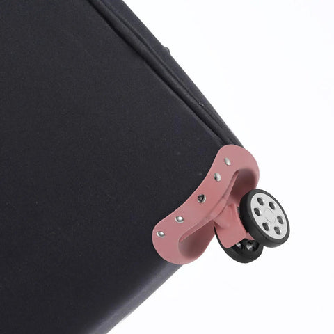 Two Pairs Suitcase Wheel Replacement With 360 Degree Swivel And Quiet Operation ABS Luggage Spinner Wheels Spare Parts For Travel Easy Install Trolley Repair For Hard Sided Suitcases pink wheel on black suitcase