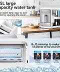 1.5L large capacity water tank of Compact Nugget Ice Maker With Self Cleaning Countertop Design for easy filling.