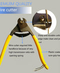 Heavy Duty Wire Cutters For Steel Cable And Wire Rope, Up To 5/32 Inch, shown with hardened steel blades and yellow handles.