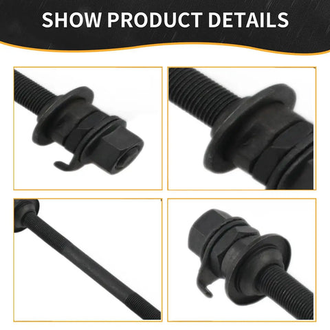 Close-up of Bike Rear Hub Axle 180 Millimeters 7.08 Inches Three Eighths Inch Thread 26 TPI Black Hardware Kit showcasing components
