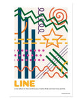 Line poster, part of Seven Art Classroom Posters Set for Decor and Learning, 12 by 18 Inches, Satin Finish Paper, Made in USA.