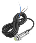 Inductive Proximity Sensor Switch M12 Cylindrical 2mm Sensing, DC 12 To 24V, 3-Wire NPN Normally Open, PR12-2DN, Shielded Flush Mount, CE Certified Industrial Grade Sensor with cable