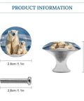 2 Pack Round Cabinet Knobs With Screws Stainless Steel Hardware For Kitchen Cabinets, Dresser, Bedroom And Bathroom Doors Easy Install, Rust Resistant, Durable Metal Pull Handles, 1.1in polar bear print