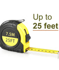 Bulk 25 Foot Tape Measure Set, 10 Pack Retractable Easy Read Tape Measures With Fractions, Imperial And Metric, 1 Inch Wide