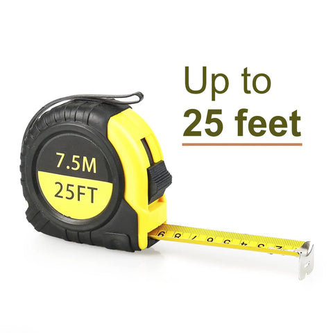 Bulk 25 Foot Tape Measure Set, 10 Pack Retractable Easy Read Tape Measures With Fractions, Imperial And Metric, 1 Inch Wide