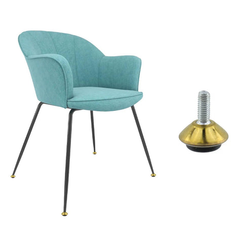 Heavy Duty M6 Screw On Furniture Levelers And Table Leg Extenders Top Shelf Adjustable Riser Feet next to blue armchair.