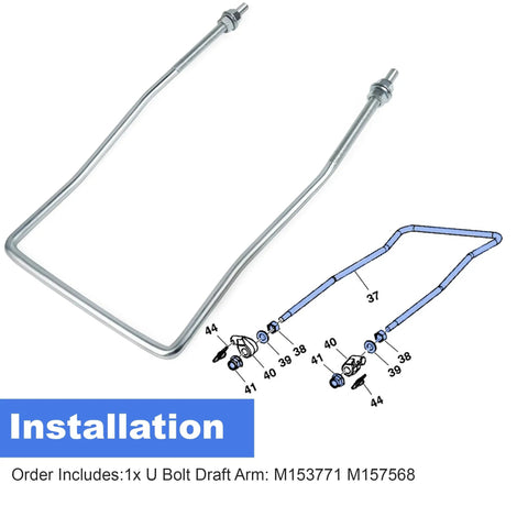 Beefed Up U Bolt Front Draft Arm Replacement For John Deere Tractors X300 Through X590 Series M157568 M153771 Compatible Front Draft Arm Lift Bracket Heavy Duty Metal, U-bolt front draft arm