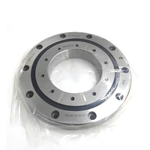 Pro Grade Kickass Cross Roller Ring Slewing Bearing RU42 for Robot Arms and CNC Machinery, polished metal surface in packaging.