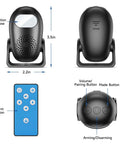 Wireless Indoor Motion Detector With Remote Control And Welcome Alarm Chime For Retail Shops, Offices, And Warehouses, Instant Entry Alerts When Customers Walk-In, Easy Setup, Battery Powered, Selectable Modes, Motion Sensor Alarm, 3.5in black unit and remote