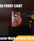 20V Cordless Drill Kit With 2 Batteries And Charger For DIY Home Improvement used with LED light in dark area