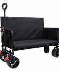 Heavy Duty Folding Wagon Cart With Wheels 560Lbs Load 240L Capacity 3 In 1 Gear Hauler Beach Wagon Chair And Lounge