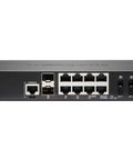 Back view of a desktop next gen firewall with 10 gigabit ports, designed for midsize teams needing network armor.