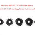 Mod 1 Pinion Gear 5mm Bore 16T 17T 18T 19T 1 8th Scale Beefed Up Steel Pinion For 5mm Shaft RC Cars Universal Fit Traxxas Redcat