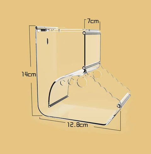 Big Time Clear Acrylic Automatic Hamster Feeder And Pet Food Dispenser For Small Critters dimensions 14cm x 12.8cm x 7cm