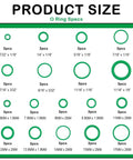 Comprehensive 139 Piece Car AC O Rings And Gasket Kit With Metal Gaskets And Sealing O Rings size chart display.