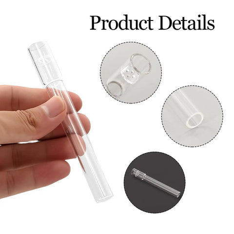 Glass Tube Stem Set Four Pcs Straight 110mm Downstems For Water Pipe And Lab Use product details and close-up views