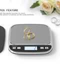 Compact 600G Pocket Scale With 0.01g Precision Tare Function And Backlit LCD For Jewelry Making Gold Silver Gems Powder Medicine And Lab Use Ultra Portable Mini Scale For On The Go Precise Weighing displaying rings
