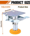 Heavy Duty Floor Lock Brake With Adjustable Height Manganese Steel Cart Lock For Trolleys, 100kg Load Capacity, TPU Pad, Fits 4 To 5 Inch Casters, Secure Stop For Industrial Carts And Dollies, 90mm plate