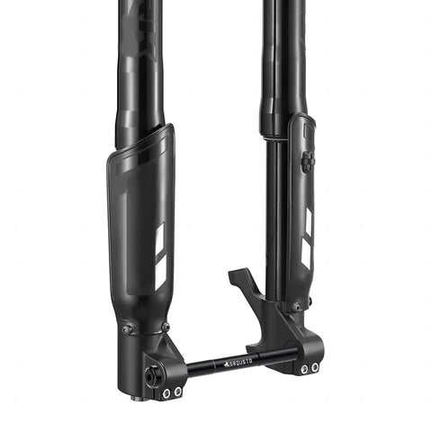 Two In One Front And Rear Thru Axle For Road And MTB Bikes, 1.0mm Thread Pitch, 12mm By 124mm Boost Through Axle, 6061 Aluminum Alloy attached to bike fork