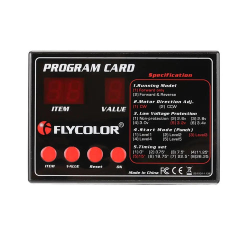 Flycolor RC Boats ESC Programming Card For Quick Setup And Tuning, Easy Forward And Reverse Modes, Durable, User Friendly