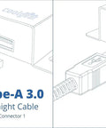 Built Different Fifteen Foot USB Type A To Type B Cable showing Type A and Type B connectors for printers and scanners.