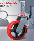 Badass Heavy Duty Eight Inch Scaffolding Caster Wheels Set Of Four Featuring Solid 2480 Lbs Weight Capacity 360 Degree Swivel Roller close-up showing rotation mechanism.