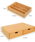 Measured view of K Cup Pod Holder Drawer Organizer Bamboo Double Drawer Holds Up To 30 Pods Space Saving Coffee Capsule Storage