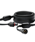 Hella Durable 32 Ft Extension Cable With Pro Voltage Booster For Permanent Outdoor Led Lighting Setup No More Flickery Strings, flexible black wire.