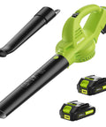Cordless Leaf Blower With Dual Batteries And Charger 130 MPH 180 CFM High Speed Air Lightweight 20V Electric Handheld Blower