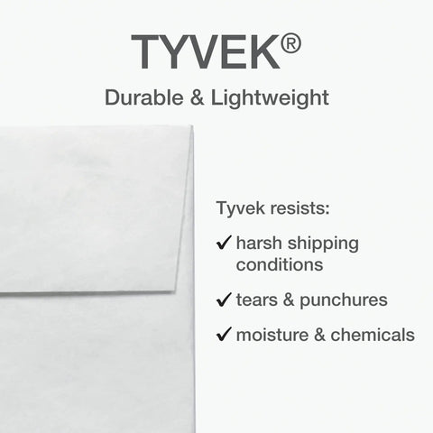 Self Sealing Tyvek Mailers Built Tough For Real Shipping Protection, Lightweight 14 Lb DuPont Material, Moisture And Tear Resistant 10x13