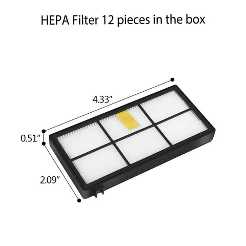Roomba Replacement Parts Kit For iRobot 800 900 Series with HEPA filters dimensions 4.33x2.09 inches in black frame
