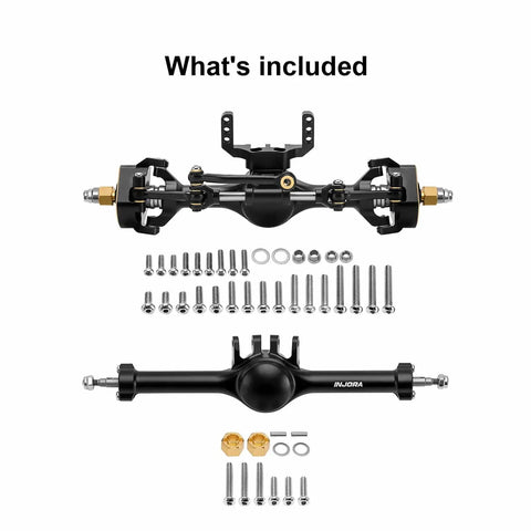 7mm Planet Front And Rear Axles With Scale Hydraulic Steering And Double Joint Shafts For 1/18 TRX4M RC Crawler Upgrade Black Durable Scale Ready For Tough Trails