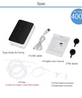 Solar Powered Pond Aerator Pump Kit With Dual Charging Options Oxygenator For Garden Fountain Pool Aquarium Fish Tank Easy Setup Keeps Water Oxygenated And Fish Healthy Bubbler components with air pump, tubes, USB cable, and air stones on display.