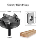 Spoilboard Surfacing Router Bit With Half Inch Shank Three And One Quarter Inch Cutting Diameter Five Wing Carbide Inserts