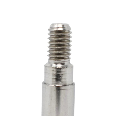 Close-up of 6mm male adapter for Gulf fixed wing slip tip in durable 303 stainless steel, part of the conversion kit for spearfishing.