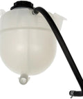 Direct Swap Pressurized Coolant Reservoir With Pressure Cap Built Dope For Ford Rides Under Hood Plastic with hose attachment.