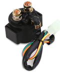 Heavy Duty Motorcycle Starter Relay 12 Volt for dirt bikes, featuring durable black shell and wire connections.