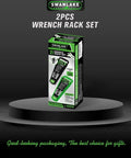 30-Piece Wrench Organizer Set With Dual Portable Racks For SAE And Metric Wrenches packaging on display platform
