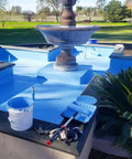 Heavy Duty Liquid Waterproofing Membrane Multi Surface Crack And Leak Repair Coating Interior Exterior Water Based Moisture Blocker Heavy Duty Sealant Easy Brush Application 5 Gallon Sandy Beige applied in a fountain restoration.