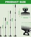 2 In 1 Weed Puller Tool With Garden Hoe And Weed Rake 60 Inch Adjustable Long Handle Stainless Steel dimensions image