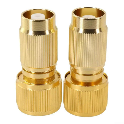 2Pcs Expandable Garden Hose Repair Kit With Solid Brass Quick Connect Fittings And Retractable Hose End Connector