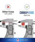 Toyota 4Runner Glow Fuse Set 2005 2009 Smart LED Fuse Kit For Quick Blown Fuse Identification size comparison with caliper