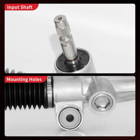 Manual Steering Rack And Pinion Assembly Compatible With Toyota Camry 2012 2017 Avalon 2013 2018 Lexus ES350 ES300h 2013 2018 2 5L 3 5L New Direct Fit Ref 1G 26007 showing input shaft and mounting holes