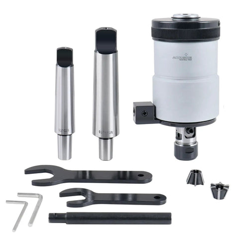 Self Reversing Tapping Head 4-1/2 In With M5 M12 Tap Range And 1/8 In NPT JT6 Jacobs Taper Includes MT3-JT6 And MT4-JT6 Arbors In A Fitted Case For Shop Pros Model 2600-4012