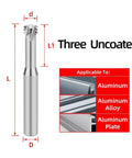 Pro Grade Threaded Milling Cutter With Carbide Insert Single Tooth End Mill for Aluminum CNC Projects showing uncoated design and dimensions