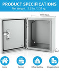 Heavy Duty Outdoor Electrical Enclosure 12 x 10 x 6 Inches Lockable Weatherproof Junction Box With DIN Rail And Mounting Plate