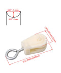 White Lightweight 8mm Single Sheave Lift Pulley For Chicken Poultry Farms Pack Of 10 With Nylon Wheel And Metal Bracket