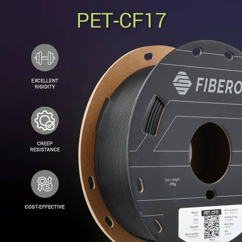 Carbon Fiber Reinforced PET 3D Printing Filament 1.75mm 0.5kg Black PET-CF17 spool showcasing excellent rigidity and creep resistance.
