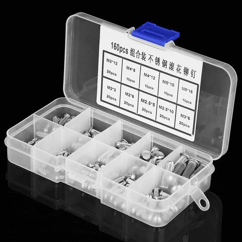Hella Tough Stainless Steel Solid Rivets 160 Piece Assorted Kit For Slick Nameplate And Product Label Fastening Top Shelf Diy Hardware To Get It Done Without Stress